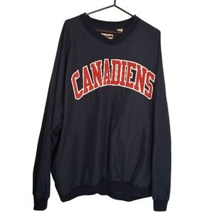 Montreal Canadiens North End 4X Navy Pullover Windbreaker Sweatshirt